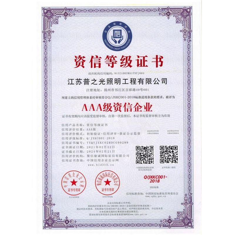 资信等级证书